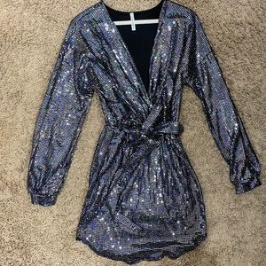 Sequin Wrap Dress